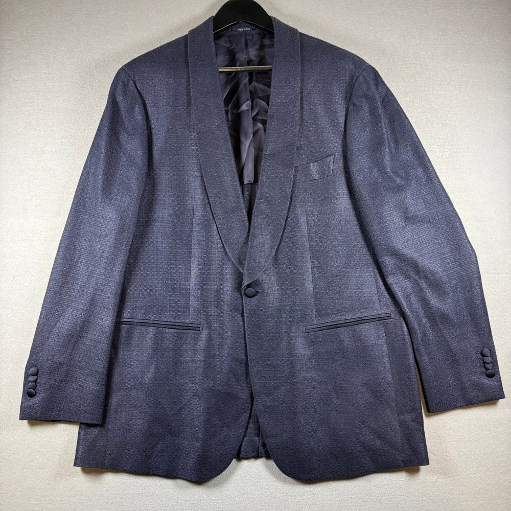 Suitsupply E.Thomas Blazer Mens 46R Blue Pure Silk Manhattan Int. Sport Coat